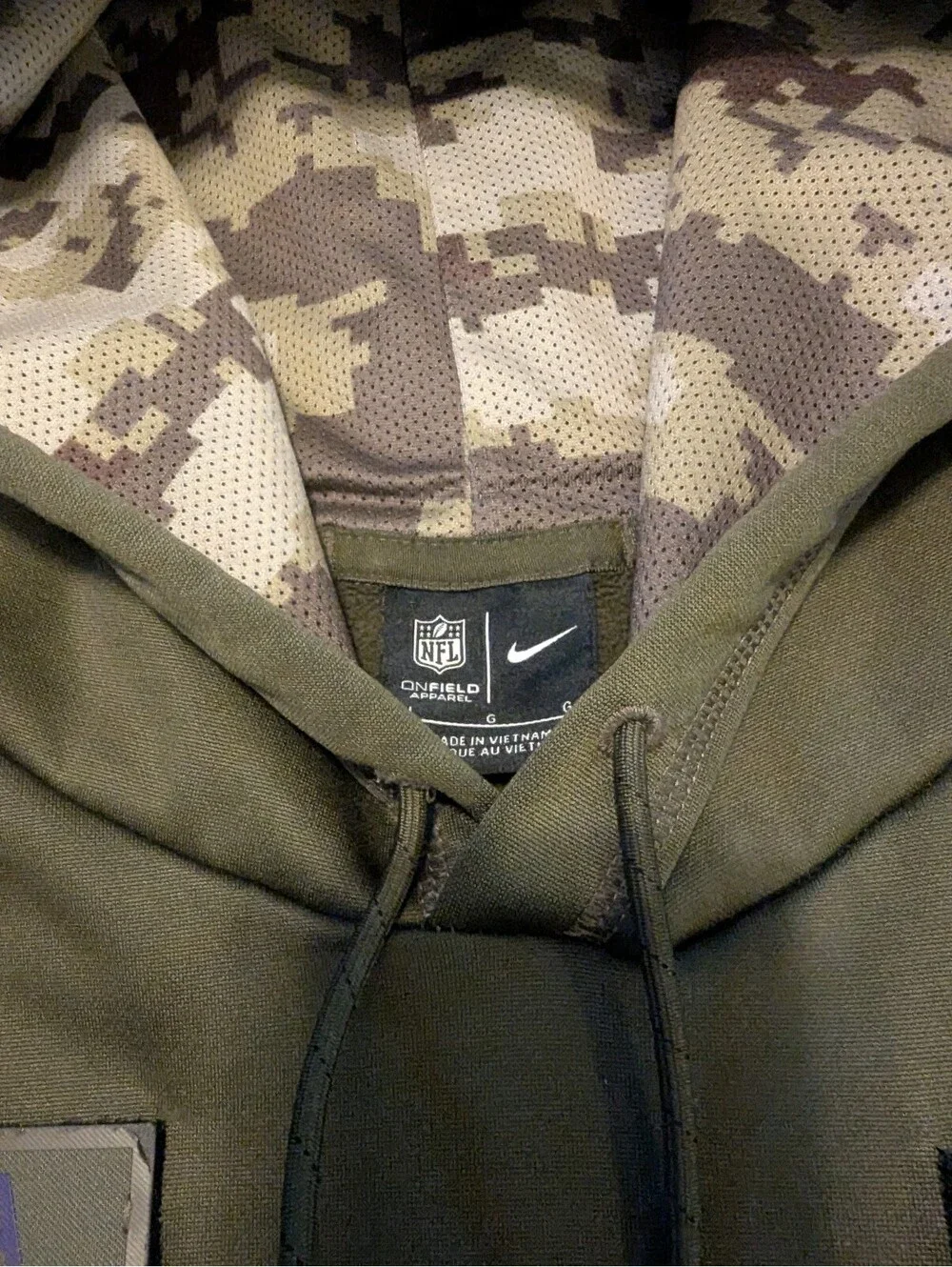 Nike Minnesota Vikings Salute To Service Hoodie Sweatshirt Mens Large Military O